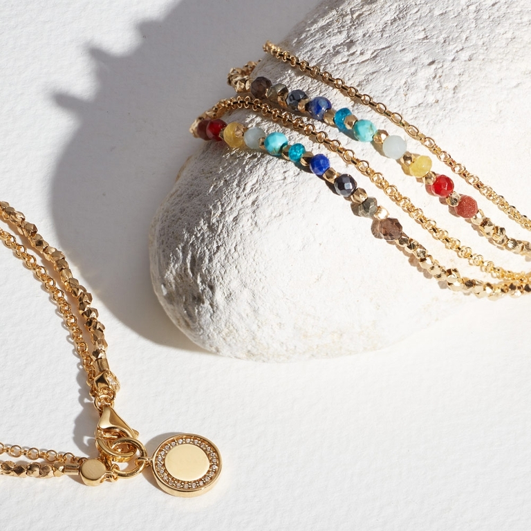 Rainbow Cosmos Biography Bracelet in Yellow Gold Vermeil | 18ct Gold Plated Jewellery | Astley Clarke