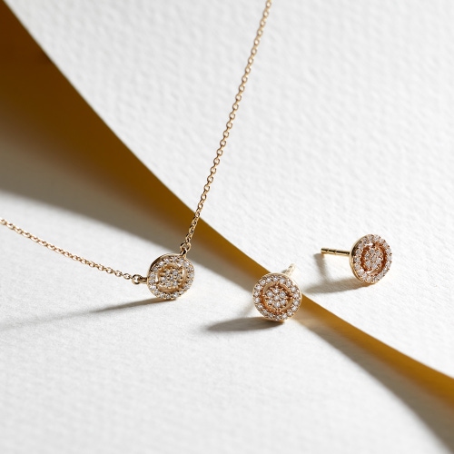 Solid Gold Icon Aura Natural Diamond  Pendant
