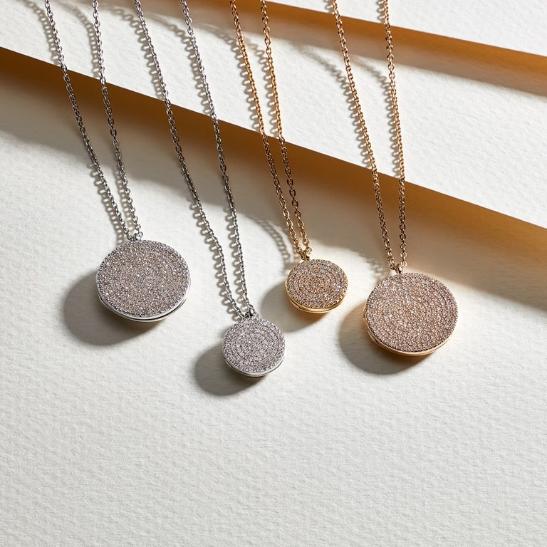 Icon Diamond White Gold Locket Necklace in White Gold 