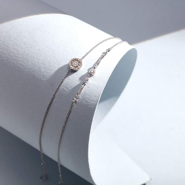 Solid White Gold Icon Aura Bracelet