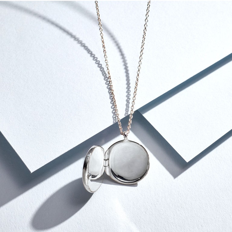 Celestial Sunrise Locket Necklace in Sterling Silver