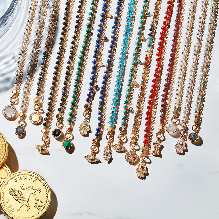 Rainbow Moonstone Hamsa Biography Bracelet