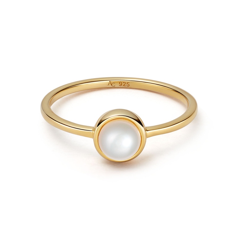 Mini Biography Pearl Ring in Yellow Gold Vermeil