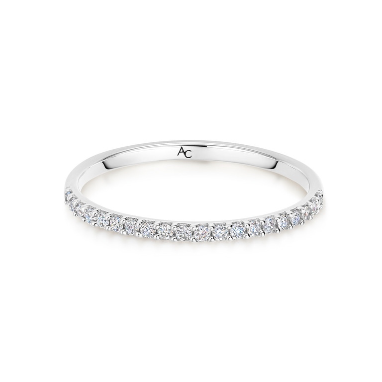 Solid White Gold Half Eternity Lab Grown Diamond Ring