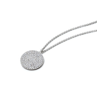 Solid White Gold Icon Diamond Pendant Necklace
