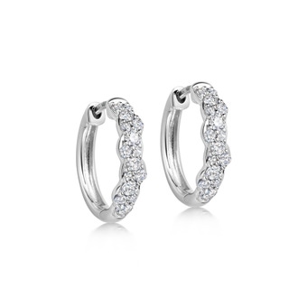 Solid White Gold Interstellar Medium Diamond Hoop Earrings