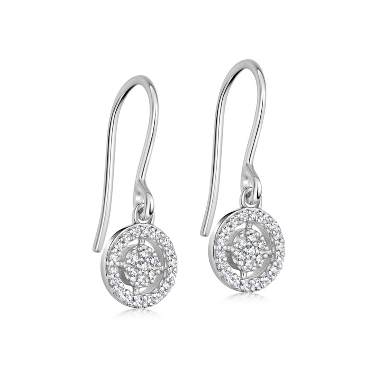 Solid White Gold Icon Aura Drop Earrings