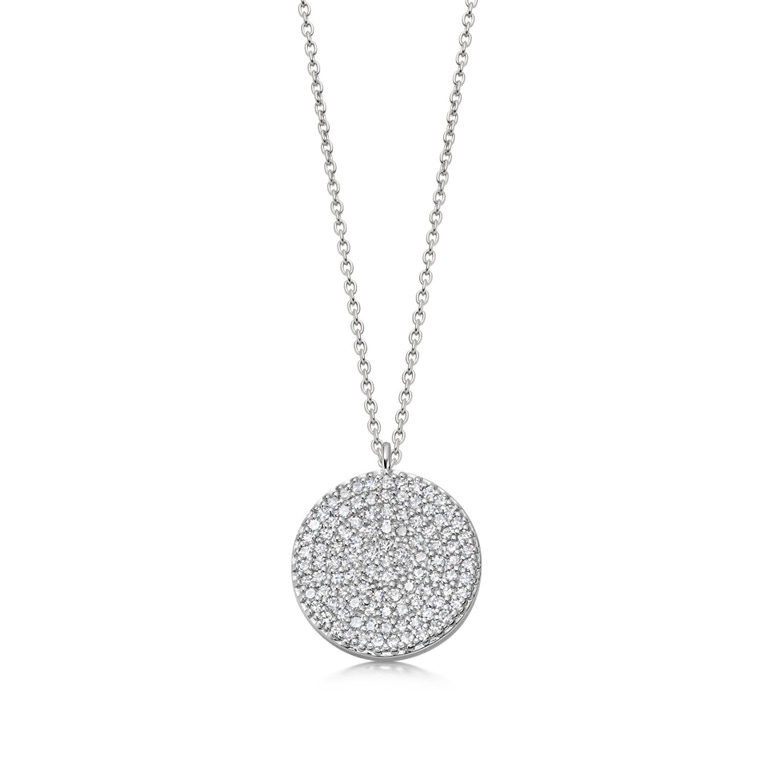 Icon Diamond White Gold Locket Necklace in White Gold 
