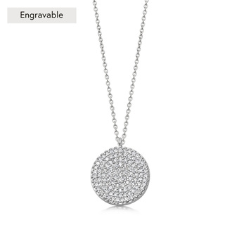 Solid White Gold Icon Natural Diamond Locket Necklace
