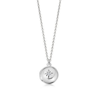 Silver Biography Mini Silver Locket Necklace