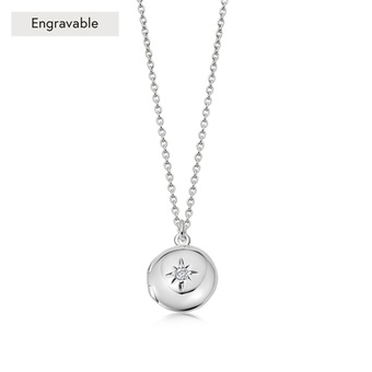 Silver Biography Mini Locket Necklace