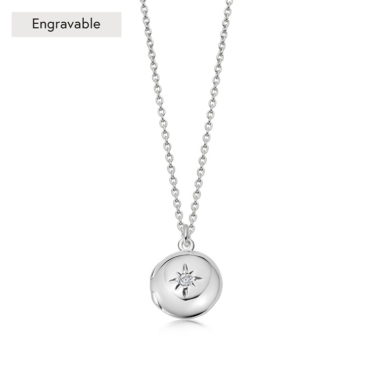 Silver Biography Mini Locket Necklace