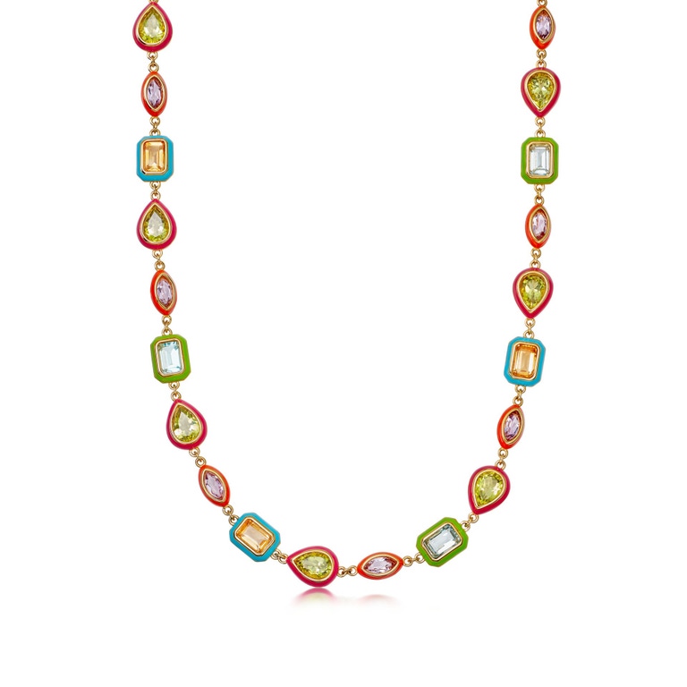 Gold Flare Line Necklace