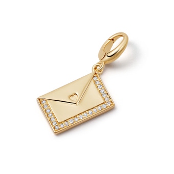 Gold Biography Love Letter Charm