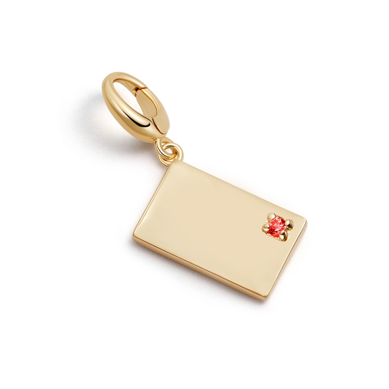 Gold Biography Love Letter Charm