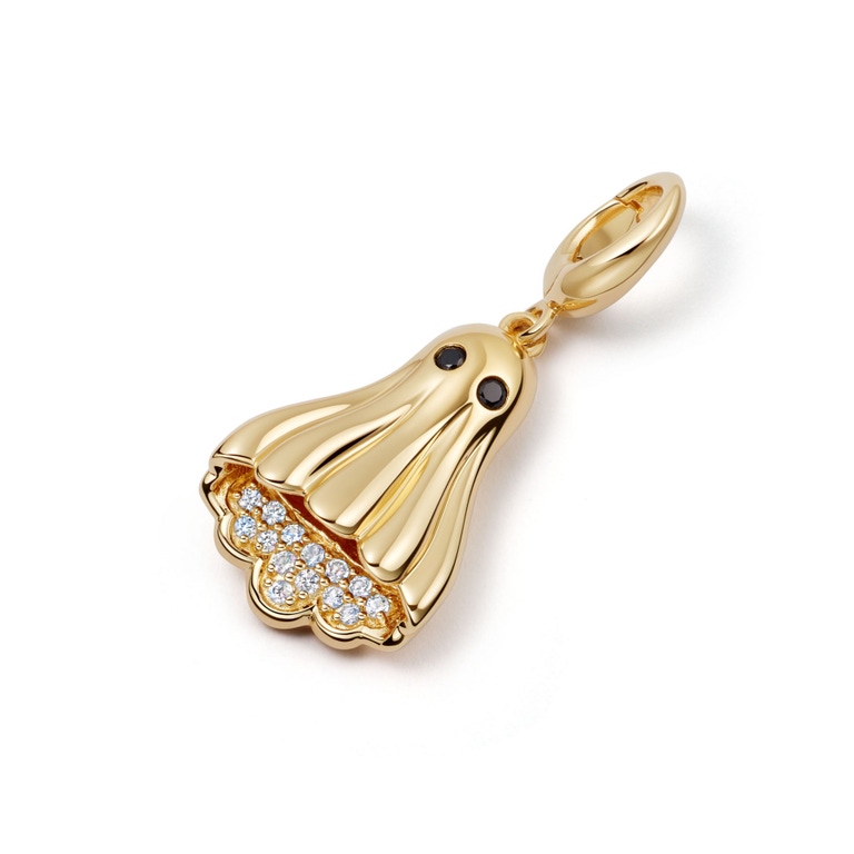 Gold Biography Ghost Charm 