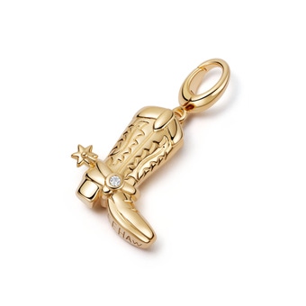 Gold Biography Cowboy Boot Charm