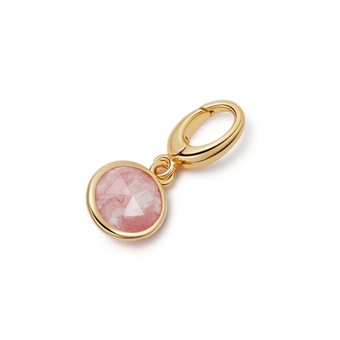 Gold Biography Rhodochrosite Charm
