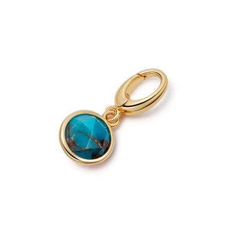 Gold Biography Turquoise Charm