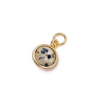 Gold Biography Dalmatian Jasper Earring Charm