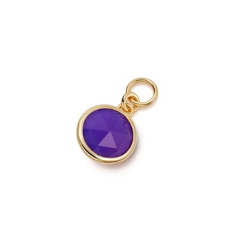 Gold Biography Purple Chalcedony Earring Charm