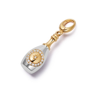Gold Biography Champagne Charm