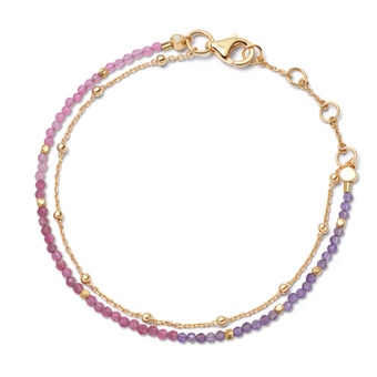 Gold Fine Biography Purple and Pink Ombre Bracelet With Amethyst