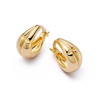 Gold Luna Chubby Star Huggie Earrings | Astlry Clarke