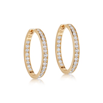 Gold Large Polaris White Sapphire Large Hoop Earrings