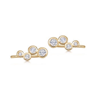 White Sapphire Ear Crawlers IN Yellow GOLD VERMEIL