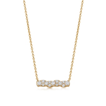 Solid Gold Interstellar Diamond Bar Pendant Necklace