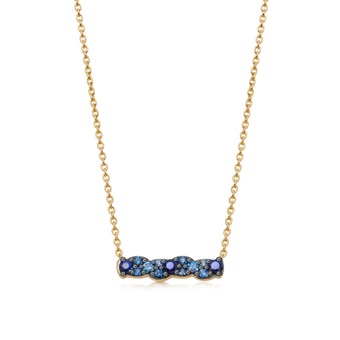 Interstellar Small Sapphire Pendant Bar in 14ct Yellow Gold