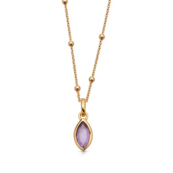 Gold February Amethyst Birthstone Pendant Necklace | Astley Clarke
