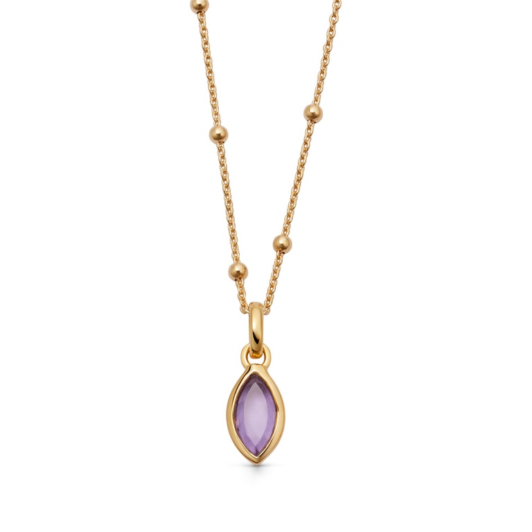 Gold February Amethyst Birthstone Pendant Necklace | Astley Clarke