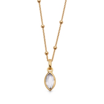 Gold April White Topaz Birthstone Pendant Necklace | Astley Clarke