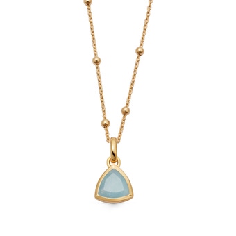 Gold March Aquamarine Birthstone Pendant Necklace | Astley Clarke