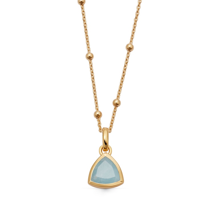 Gold March Aquamarine Birthstone Pendant Necklace | Astley Clarke