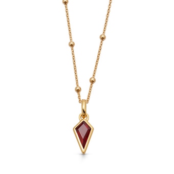 Gold January Red Garnet Birthstone Pendant Necklace | Astley Clarke
