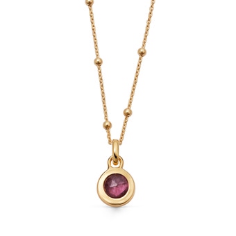 Gold October Pink Tourmaline Birthstone Pendant Necklace | Astley Clarke