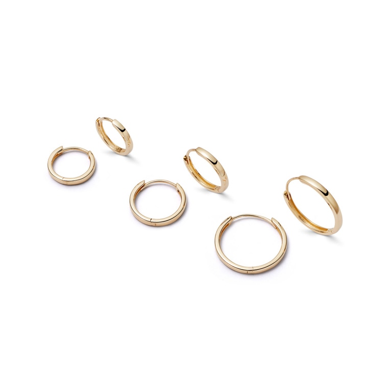 Solid Gold Medium Hoop Earrings