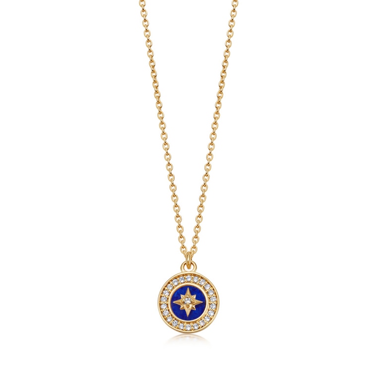 Gold Polaris Lapis Pendant
