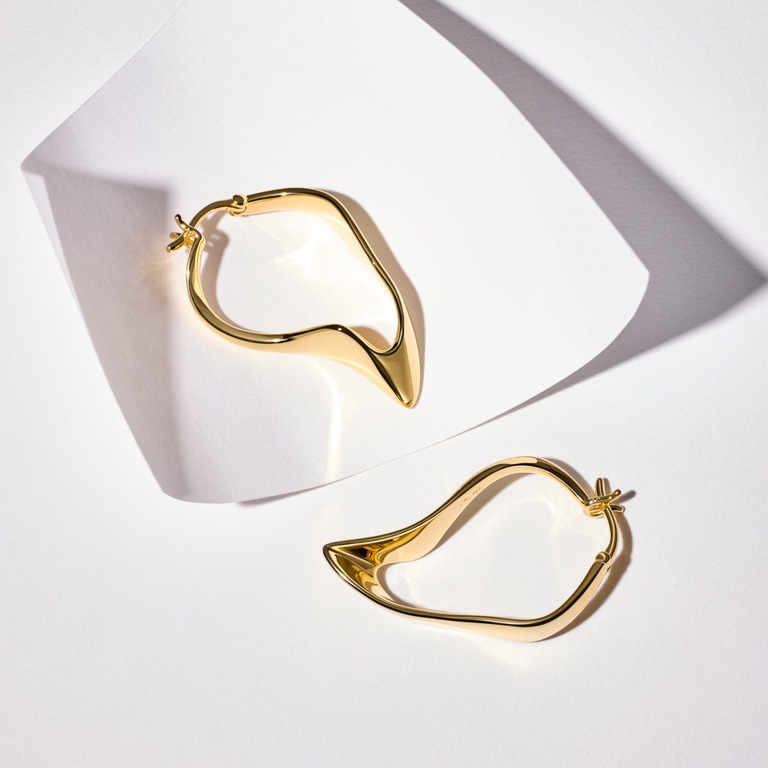 Gold Floe Hoop Earrings | Astley Clarke