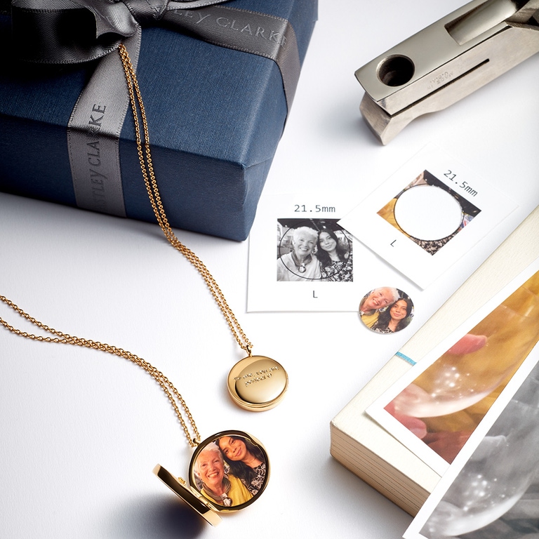 Gold Large Polaris Copper Turqouise Locket Necklace
