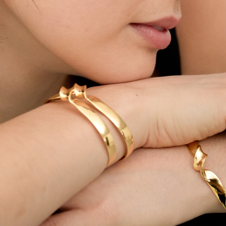 Gold Floe Cuff Bangle