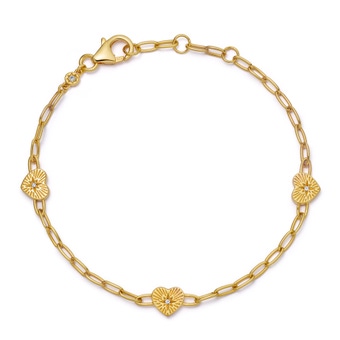 Gold Biography Heart Station Bracelet
