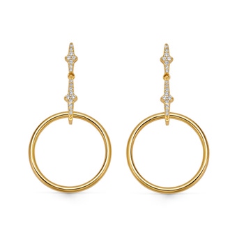 Gold Luna Light Front Facing Hoop Earrings | Astley Clarke
