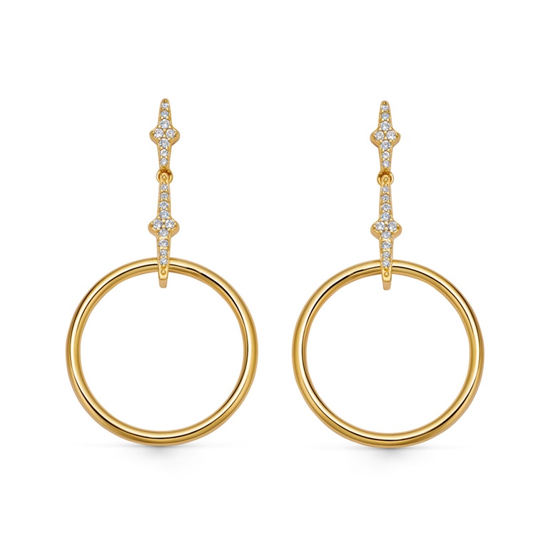 Gold Luna Light Front Facing Hoop Earrings | Astley Clarke