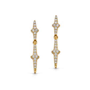 Gold Luna Light Drop Stud Earrings | Astley Clarke
