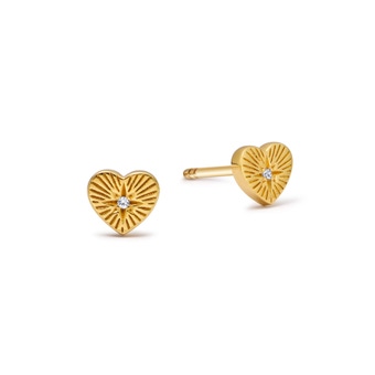 Gold Biography Heart Stud Earrings | Astley Clarke