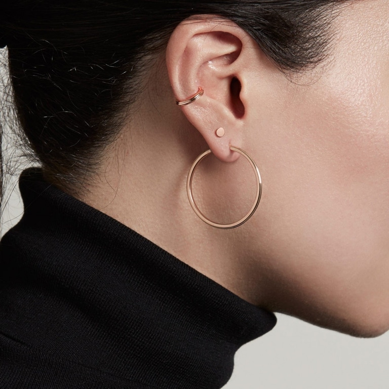 Disc Stilla Stud Earrings in Rose Gold Vermeil